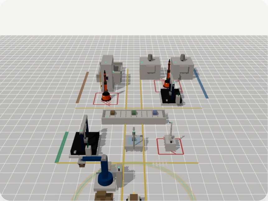 Sandhed digital twin platform showing interactive 3D factory visualization with live sensor data